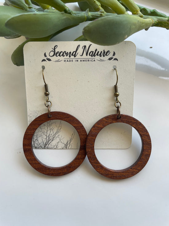 Wooden Hoop Earrings