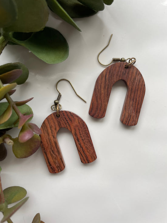 Load image into Gallery viewer, Lucky You Wood Earrings

