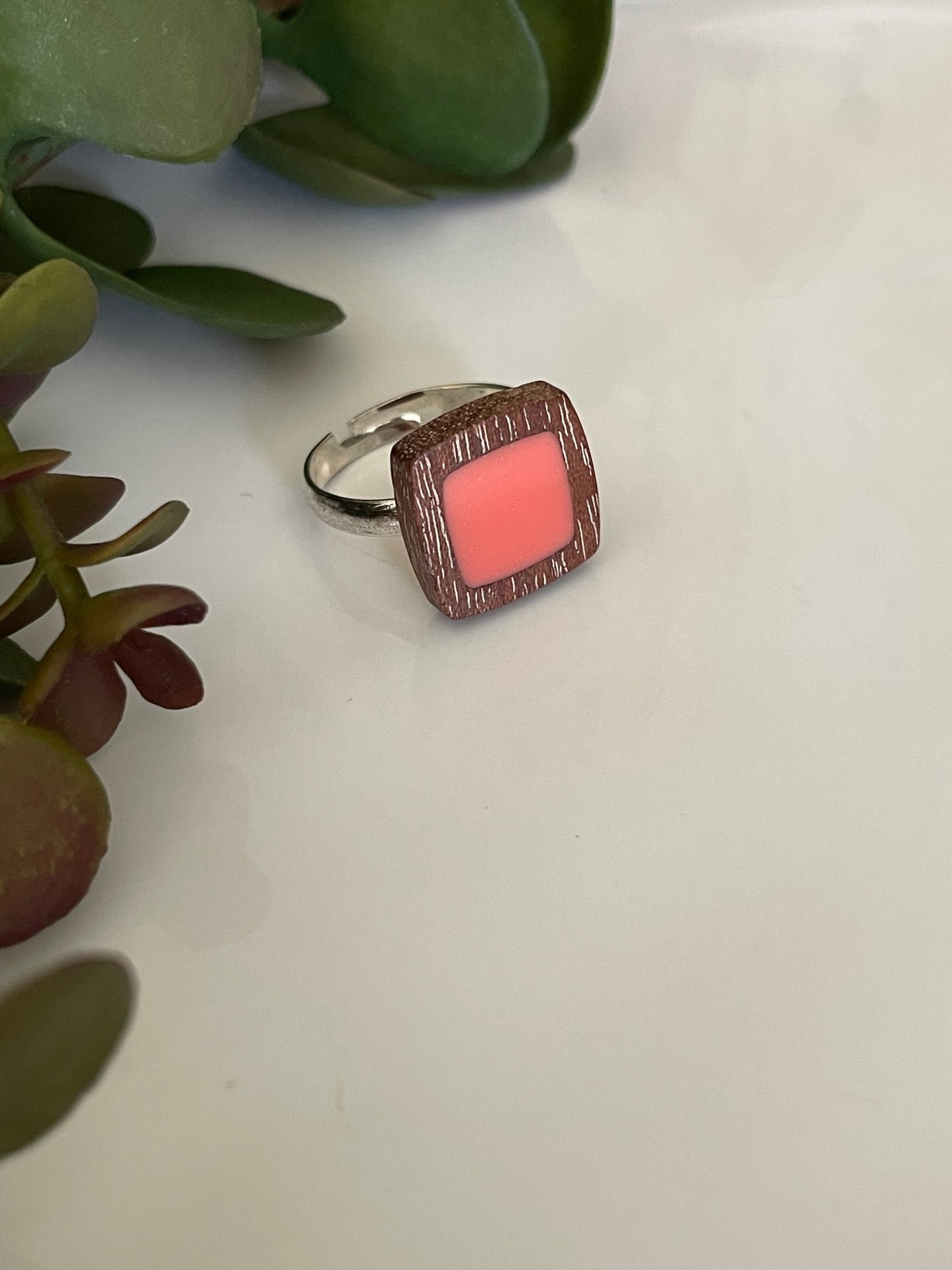 Rock the Block Ring (Coral)