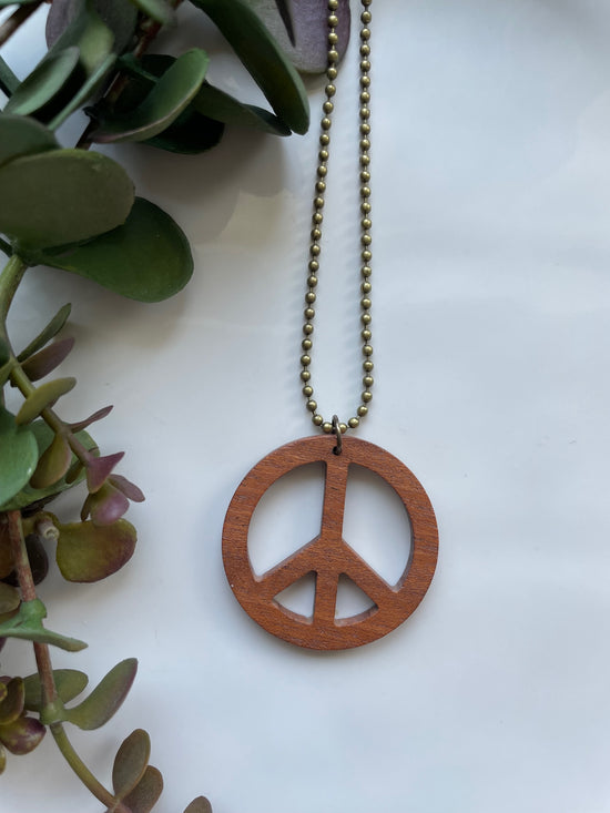 Buy Brown Peace Sign Necklace brown Hippie Necklace Brown Peace Necklace  Brown Peace Pendant Adjustable Black Cord-unisex Peace Necklace Online in  India - Etsy