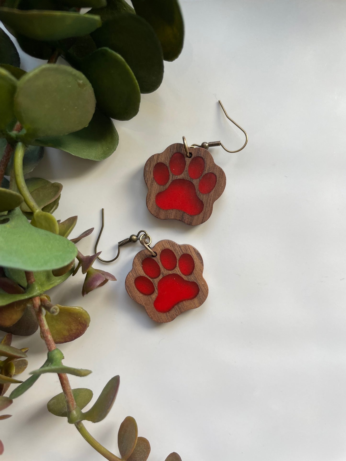 Load image into Gallery viewer, Paw Earrings (Red)
