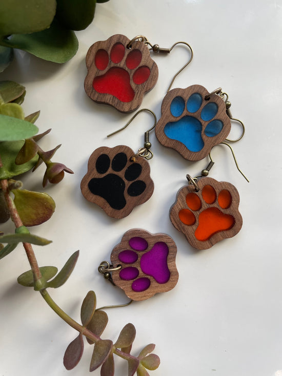 Load image into Gallery viewer, Paw Earrings (Azure)

