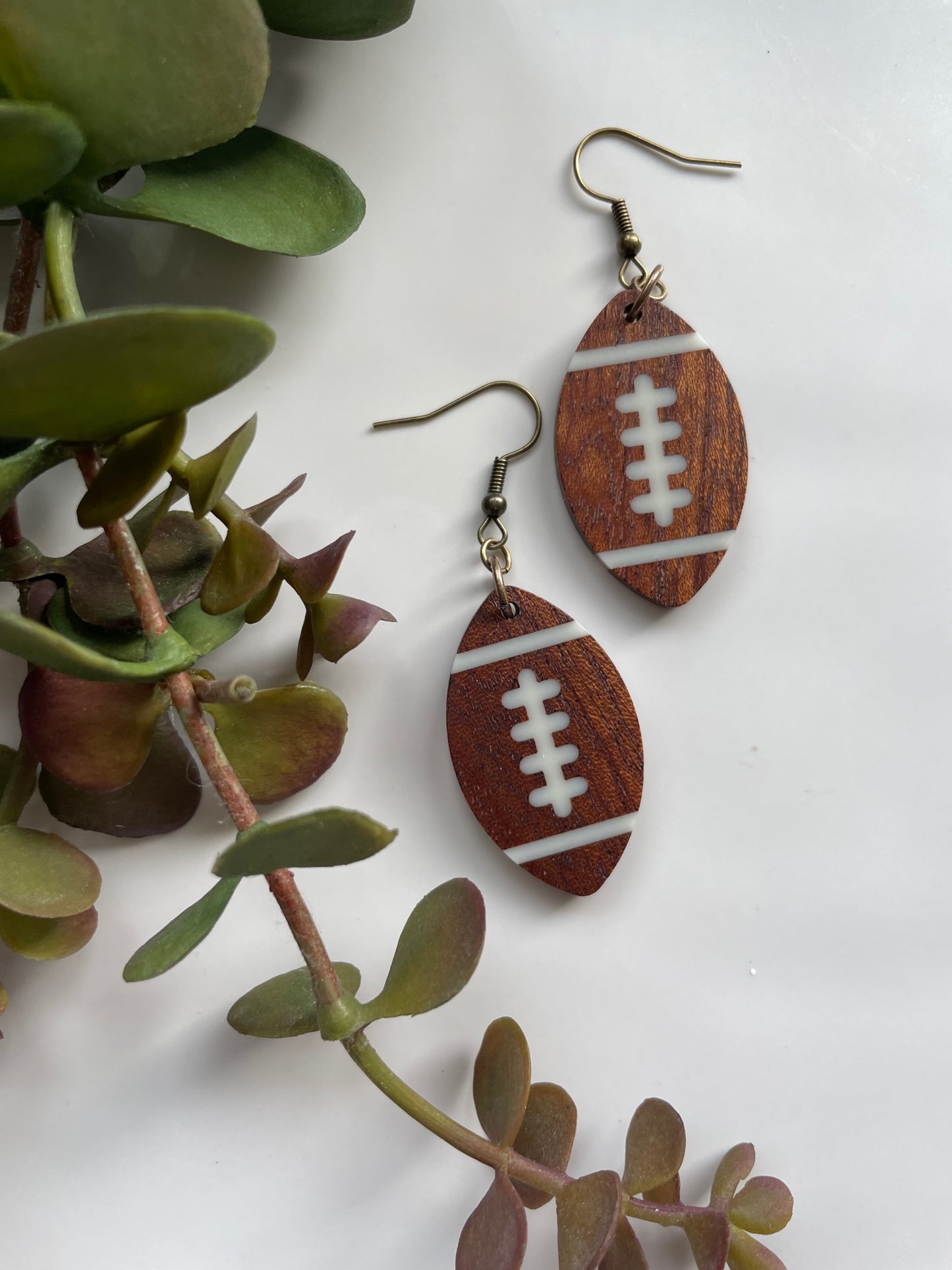 Football Earrings (Ivory)